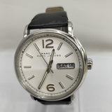 Buy Shop Marc Jacobs Fergus White Dial Black Leather Strap Watch for Men - MBM5076 USA Online
