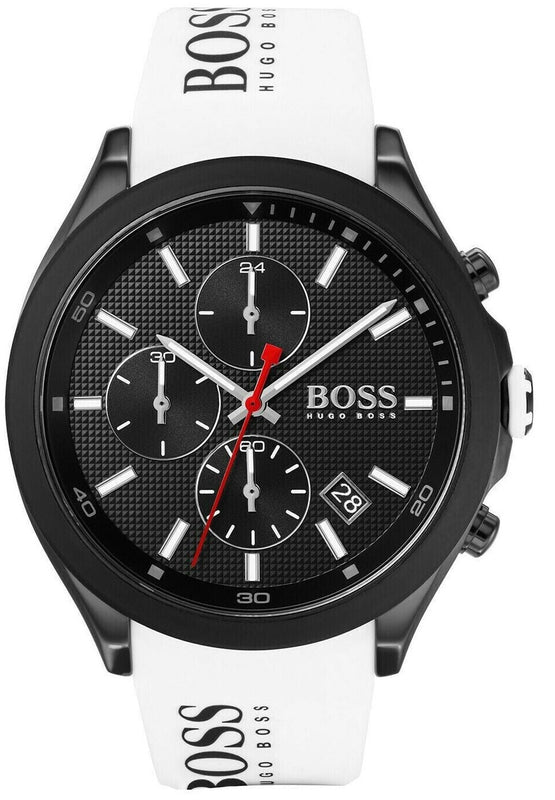 Buy Shop Hugo Boss Velocity Chronograph Black Dial White Rubber Strap Watch for Men - 1513718 USA Online