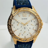 Buy Shop Guess Swirl Analog Quartz White Dial Blue Rubber Strap Watch for Women - W1096L4 USA Online