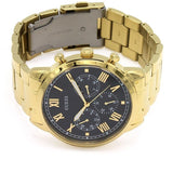 Buy Shop Guess Hendrix Multifunction Black Dial Gold Steel Strap Watch for Men - W1309G2 USA Online