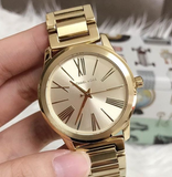 Buy Shop Michael Kors Hartman Quartz Gold Dial Gold Steel Strap Watch For Women - MK3490 USA Online