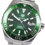 Buy Shop Tag Heuer Aquaracer Calibre 5 Green Dial Silver Steel Strap Watch for Men - WAY201S.BA0927 USA Online