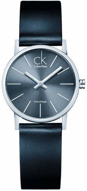 Buy Shop Calvin Klein Minimal Black Dial Black Leather Strap Watch for Women - K7622107 USA Online