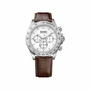 Buy Shop Hugo Boss Ikon White Dial Brown Leather Strap Watch for Men - 1513175 USA Online
