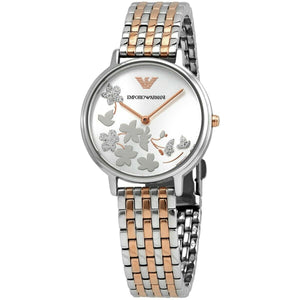 Buy Shop Emporio Armani Silver Sunray Dial Two Tone Steel Strap Watch For Women - AR11113 USA Online