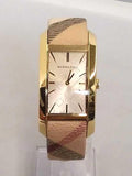 Buy Shop Burberry Nova Gold Tone Square Dial Leather Strap Watch for Women - BU1582 USA Online