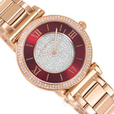 Buy Shop Michael Kors Caitlin Red Dial Rose Gold Stainless Steel Strap Watch for Women - MK3377 USA Online