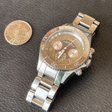 Buy Shop Marc Jacobs Rock Chronograph Mother of Pearl Grey Dial Silver Steel Strap Watch for Women - MBM3250 USA Online