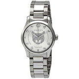 Buy Shop Gucci G Timeless Quartz Silver Dial Silver Steel Strap Watch For Women - YA126595 USA Online