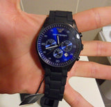 Buy Shop Emporio Armani Sportivo Chronograph Blue Dial Black Strap Watch For Men - AR5921 USA Online