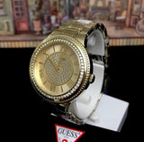 Buy Shop Guess Madison Diamonds Gold Dial Gold Steel Strap Watch for Women - W0637L2 USA Online