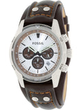 Buy Shop Fossil Coachman Chronograph Silver Dial Brown Leather Strap Watch for Men - CH2565 USA Online
