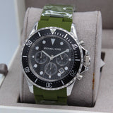 Buy Shop Michael Kors Everest Chronograph Black Dial Green Silicone Strap Watch For Men - MK8981 USA Online
