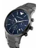 Emporio Armani Renato Chronograph Quartz Blue Dial Grey Steel Strap Watch For Men - AR2505