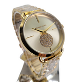 Buy Shop Michael Kors Portia Three-Hand Crystals Gold Dial Gold Steel Strap Watch for Women - MK4602 USA Online