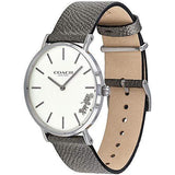 Buy Shop Coach Perry White Dial Grey Leather Strap Watch for Women - 14503155 USA Online