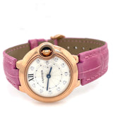 Buy Shop Cartier Ballon Bleu Diamonds White Dial Pink Leather Strap Watch for Women - WE902050 USA Online