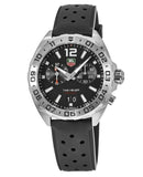 Buy Shop Tag Heuer Formula 1 Alarm Quartz Black Dial Black Rubber Strap Watch for Men - WAZ111A.FT8023 USA Online