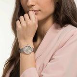 Buy Shop Swarovski Crystal Frost Silver Dial White Leather Strap Watch for Women - 5484070 USA Online