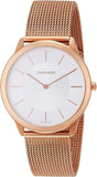 Buy Shop Calvin Klein Minimal White Dial Rose Gold Mesh Bracelet Watch for Men - K3M21626 USA Online