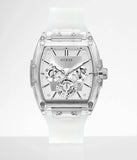 Buy Shop Guess Phoenix Multi Function Silver Dial White Rubber Strap Watch for Men - GW0203G1 USA Online