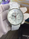 Buy Shop Emporio Armani Sport Chronograph White Dial White Silicone Strap Watch For Men - AR5859 USA Online