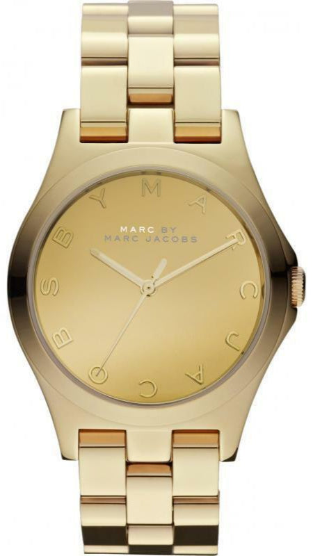 Buy Shop Marc Jacobs Henry Gold Dial Gold Steel Strap Watch for Women - MBM3211 USA Online