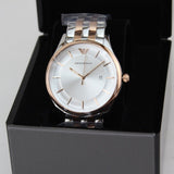 Buy Shop Emporio Armani Lambda Analog Silver Dial Two Tone Steel Strap Watch For Men - AR11044 USA Online