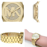 Buy Shop Michael Kors Runway Quartz Gold Dial Gold Steel Strap Watch For Women - MK5852 USA Online