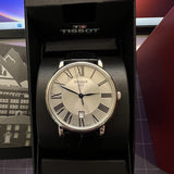 Buy Shop Tissot Carson Premium Silver Dial Black Leather Strap Watch For Men - T122.410.16.033.00 USA Online