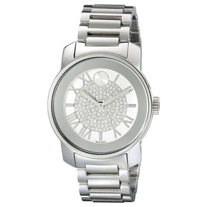 Buy Shop Movado Bold Crystal Pave Silver Dial Silver Steel Strap Watch for Women - 3600254 USA Online