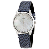 Buy Shop Gucci G-Timeless Signature Mother of Pearl Star Dial Blue Watch For Women - YA126588 USA Online