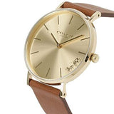 Buy Shop Coach Perry Analog Gold Dial Brown Leather Strap Watch for Women - 14503331-C USA Online