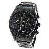 Armani Exchange Chronograph Black Dial Black Steel Strap Watch For Men - AX1605