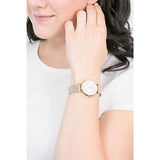 Buy Shop Emporio Armani Gianni T Bar Mother of Pearl Dial Gold Mesh Bracelet Watch For Women - AR11321 USA Online