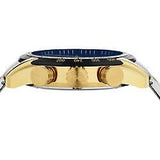 Buy Shop Versace V-Ray Chronograph Quartz Blue Dial Two Tone Steel Strap Watch For Men - VE2I01021 USA Online