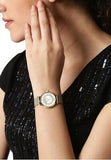 Buy Shop Emporio Armani Gianni T Bar Mother of Pearl Dial Gold Mesh Bracelet Watch For Women - AR11321 USA Online