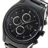 Armani Exchange Chronograph Black Dial Black Steel Strap Watch For Men - AX1605