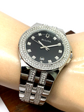 Buy Shop Bulova Crystal Collection Black Dial Silver Steel Strap Watch for Men - 96K102 USA Online