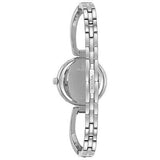 Buy Shop Bulova Crystal Black Mother of Pearl Dial Silver Steel Strap Watch for Women - 96L224 USA Online