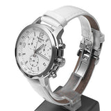 Buy Shop Tissot PRC 200 Chronograph White Dial White Leather Strap Watch For Men - T055.417.16.017.00 USA Online