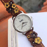 Buy Shop Coach Delancey White Dial Floral Brown Leather Strap Watch for Women - 14502761 USA Online