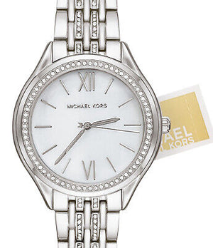 Buy Shop Michael Kors Mindy White Dial Silver Steel Strap Watch For Women - MK7075 USA Online