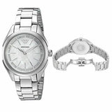 Buy Shop Emporio Armani Valeria Quartz Mother of Pearl Dial Silver Steel Strap Watch For Women - AR11030 USA Online