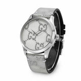 Buy Shop Gucci G Timeless Quartz Grey Dial Grey Leather Strap Watch For Men - YA1264058 USA Online