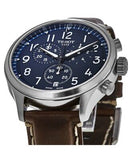 Buy Shop Tissot Chrono XL Vintage Blue Dial Brown Leather Strap Watch For Men - T116.617.16.042.00 USA Online