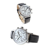Buy Shop Fossil Buchanan Chronograph Silver Dial Black Leather Strap Watch for Men - FS5102 USA Online