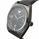 Buy Shop Emporio Armani Franco Black Dial Black Leather Strap Watch For Men - AR0368 USA Online