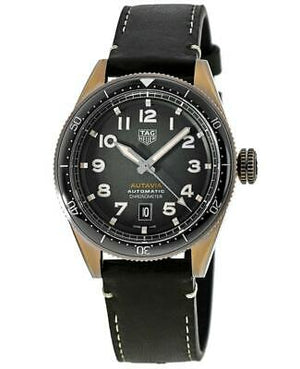 Buy Shop Tag Heuer Autavia Calibre 5 Automatic Olive Green Dial Green Leather Strap Watch for Men - WBE5190.FC8268 USA Online