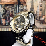 Buy Shop Guess Sassy Analog Quartz Gold Dial Gold Steel Strap Watch For Women - W0705L2 USA Online